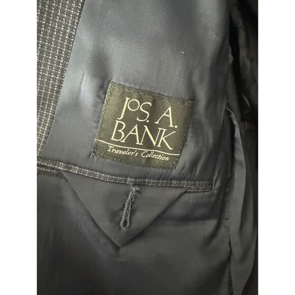 Jos. A. Bank Traveler’s Collection Tailored Fit Blazer 37R Navy Check - Picture 3 of 9